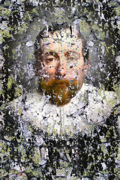 &#039;Rogier&amp;#039 ; avec un large collier derrière un voile de mousse par Behindthegray