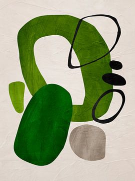 Organische abstracte kunst - kleurentonen van Online Arts