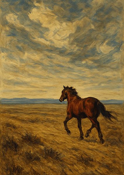 Tableau Imprimé Cheval Sauvage à l’Huile par Finart Creative