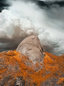 Yosemite Half Dome in infrared