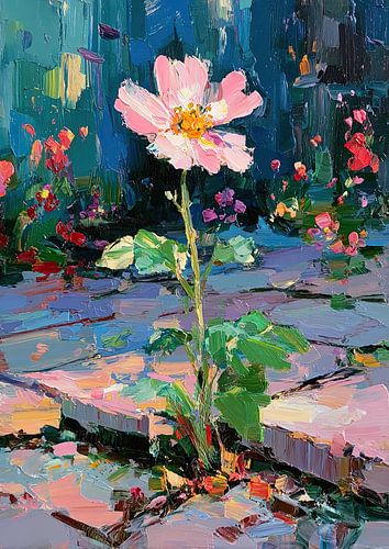 Rosa Blüte in focus: impressionistische schilderkunst