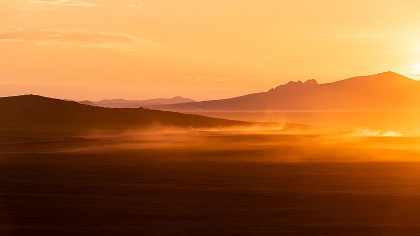 Coucher de soleil en Mongolie par Daan Kloeg