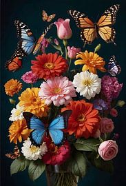 Flowers and butterflies by Jaap Voets