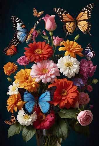 Fleurs et papillons
