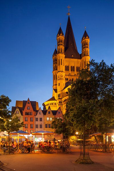 Fish market with church Gross Sankt Martin in the Abendd�mmerung, K�ln by Torsten Krüger