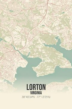 Alte Karte von Lorton (Virginia), USA. von Rezona