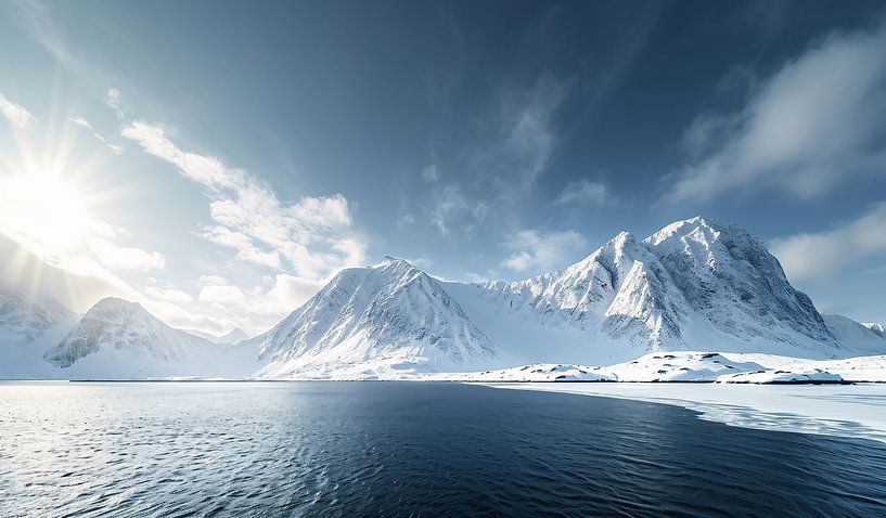 Winter aan de Noorse kust van fernlichtsicht