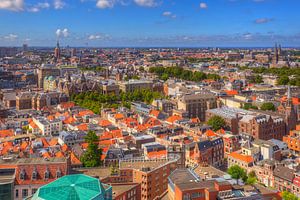 Vue aérienne de La Haye avec le Binnenhof Mauritshuis et le Palais de la Paix