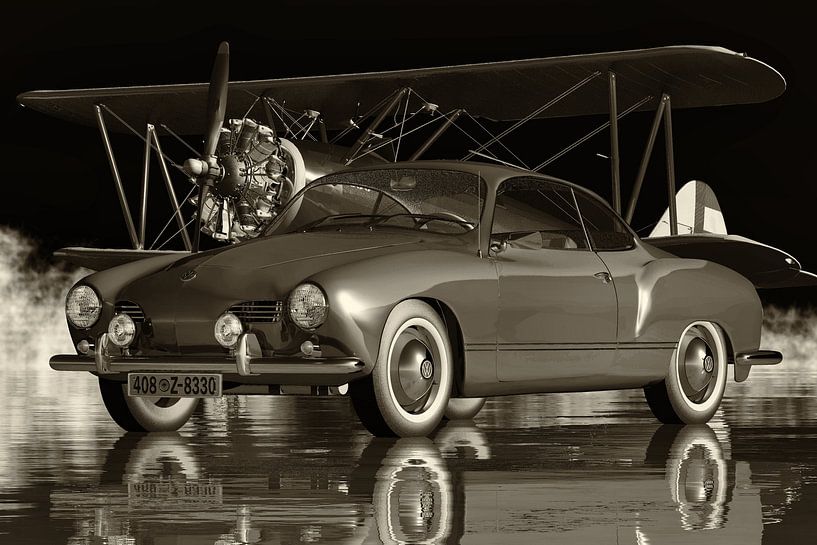 Volkswagen Karmann-Ghia uit 1959 een legendarische auto van Jan Keteleer (JanKé): Een reis voorbij het canvas