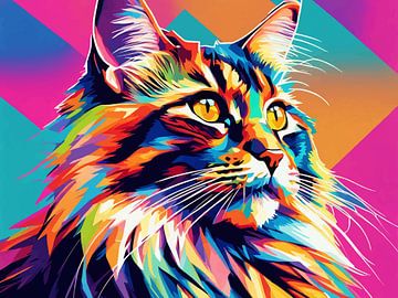 Maine Coon Pop Art 3 van MIROKU