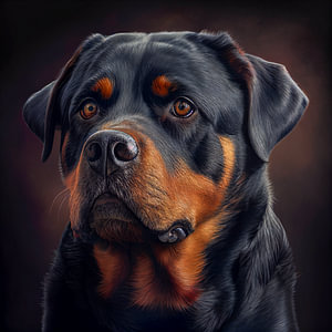 Portrait eines Rottweiler Illustration