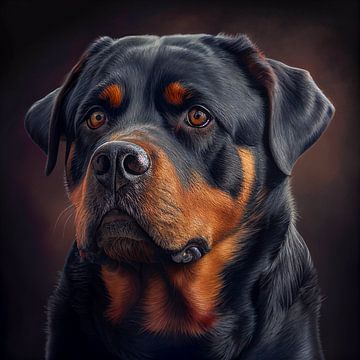 Portrait eines Rottweiler Illustration von Animaflora PicsStock