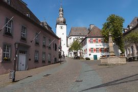 A village square in a German village.