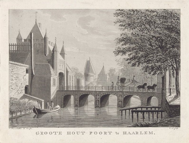 Walraad Nieuwhoff, Grote Houtpoort at Haarlem, 1800 - 1837 by Atelier Liesjes