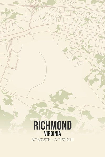 Vintage map of Richmond (Virginia), USA. by Prints of Place