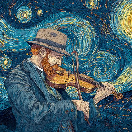 Starry Night Violin Dreamscape Serenade