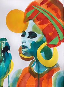 Parrot Talk van Helia Tayebi Art