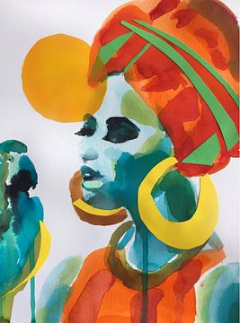 Parrot Talk van Helia Tayebi Art