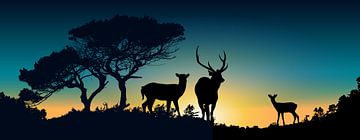Deer Family by Harry Hadders