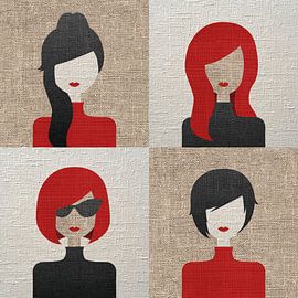 Vrouwen in Vlakverdeling van Color Square