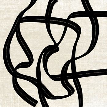 Modernes Kunstwerk mit groben Pinselstrichen in Schwarz