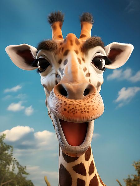 Verspielte Giraffe von PixelPrestige
