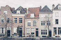Street view of the old canal houses of 's-Hertogenbosch