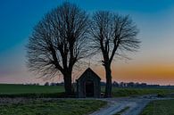 chapel in the middle of the meadow during a colorful sunset by Kim Willems thumbnail