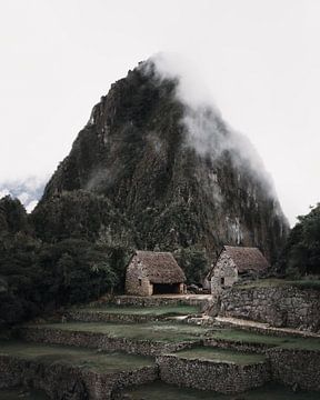 Die Häuser von Machu Picchu in einem wolkenverhangenen Andengebirge | Peru von Felix Van Leusden