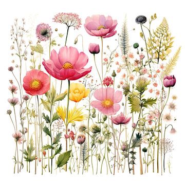 Kleurrijke illustratie van weidebloemen van ARTemberaubend