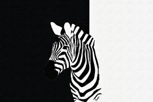 Portrait minimaliste d'un zèbre en noir et blanc