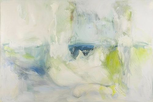 Abstract schilderij met zachte kleuren