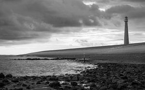 Phare de Kijkduin en noir et blanc