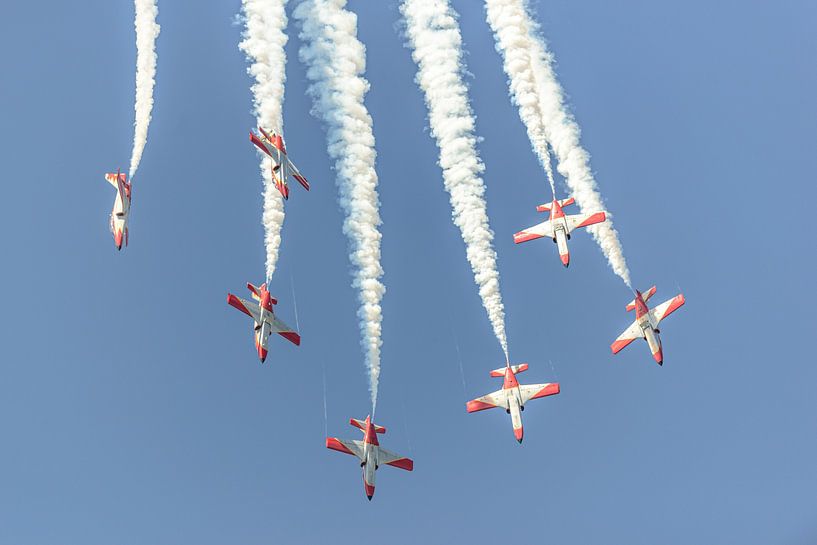 Patrulla Águila of the Spanish Air Force in action. by Jaap van den Berg