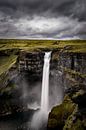 Haifoss water fall in Iceland during a dark stormy day by Sjoerd van der Wal Photography thumbnail