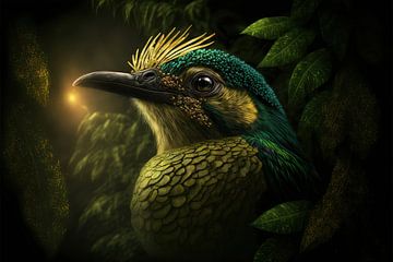 Magnifique portrait d'un oiseau tropical en Amazonie sur Surreal Media
