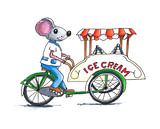 Ice cream mouse on bike by Ivonne Wierink thumbnail
