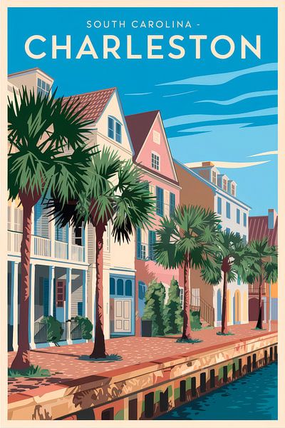 Charleston, Caroline du Sud par Poster Art Shop