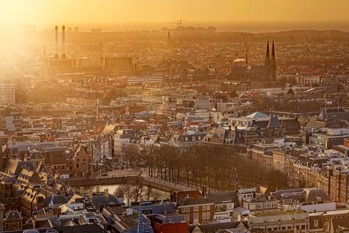 Zonsondergang over de binnenstad van Den Haag van gaps photography