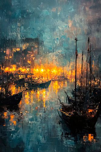 Haven bij nacht