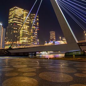 Erasmus bridge in the light by Nathalie van der Klei