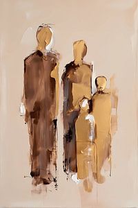 Abstrakte Familie 4 mit Gold
