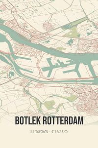 Vieille carte de Botlek Rotterdam (Hollande du Sud) sur Rezona