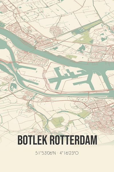 Vintage map of Botlek Rotterdam (South Holland) by Prints of Place