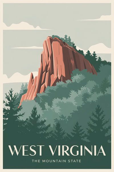 West Virginia Vintage Travel Poster by Poster Art Shop
