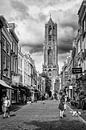 Street photography in Utrecht. The Cathedral and the Saddle Street in Utrecht (monochrome) by De Utrechtse Grachten thumbnail