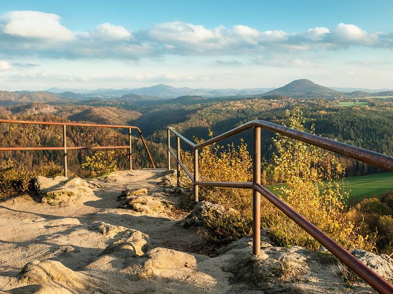 Zirkelstein, Sächsische Schweiz - Gipfelplateau und Rosenberg von Pixelwerk