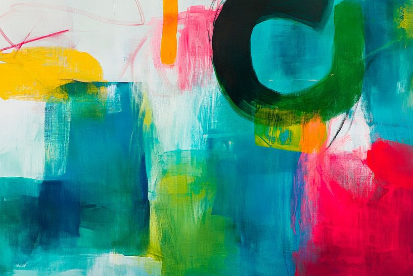 Farbige abstrakte Komposition 2D von Poster Art Shop