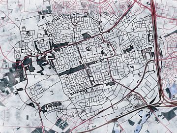 Kaart van Veldhoven in de stijl 'White Winter' van Maporia
