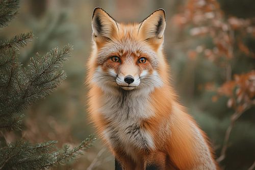 Portrait d'un renard dans les bois